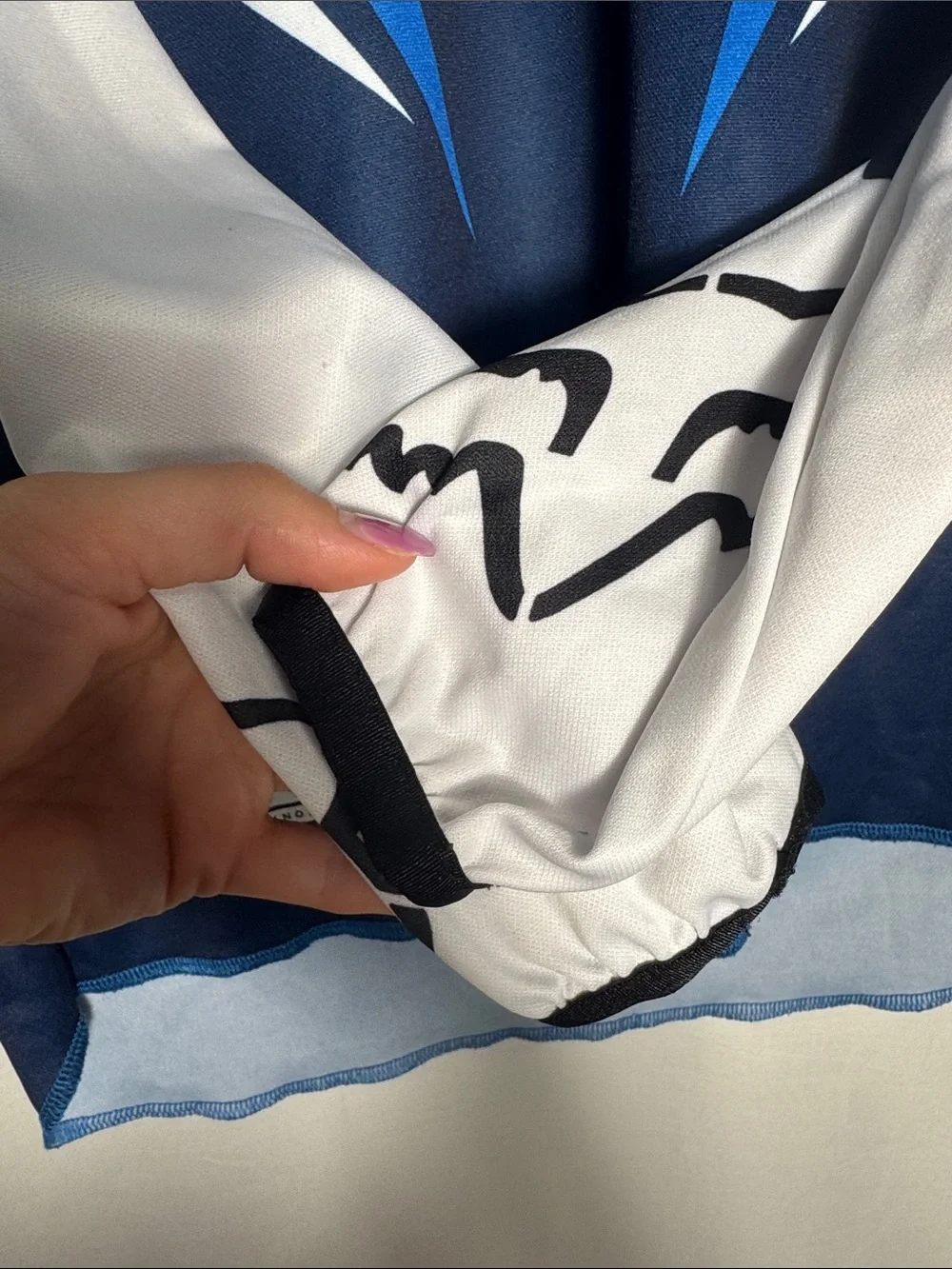 Fox Racing 180 Lean Blue & White Motocross Jersey Moisture-Wicking Fabric